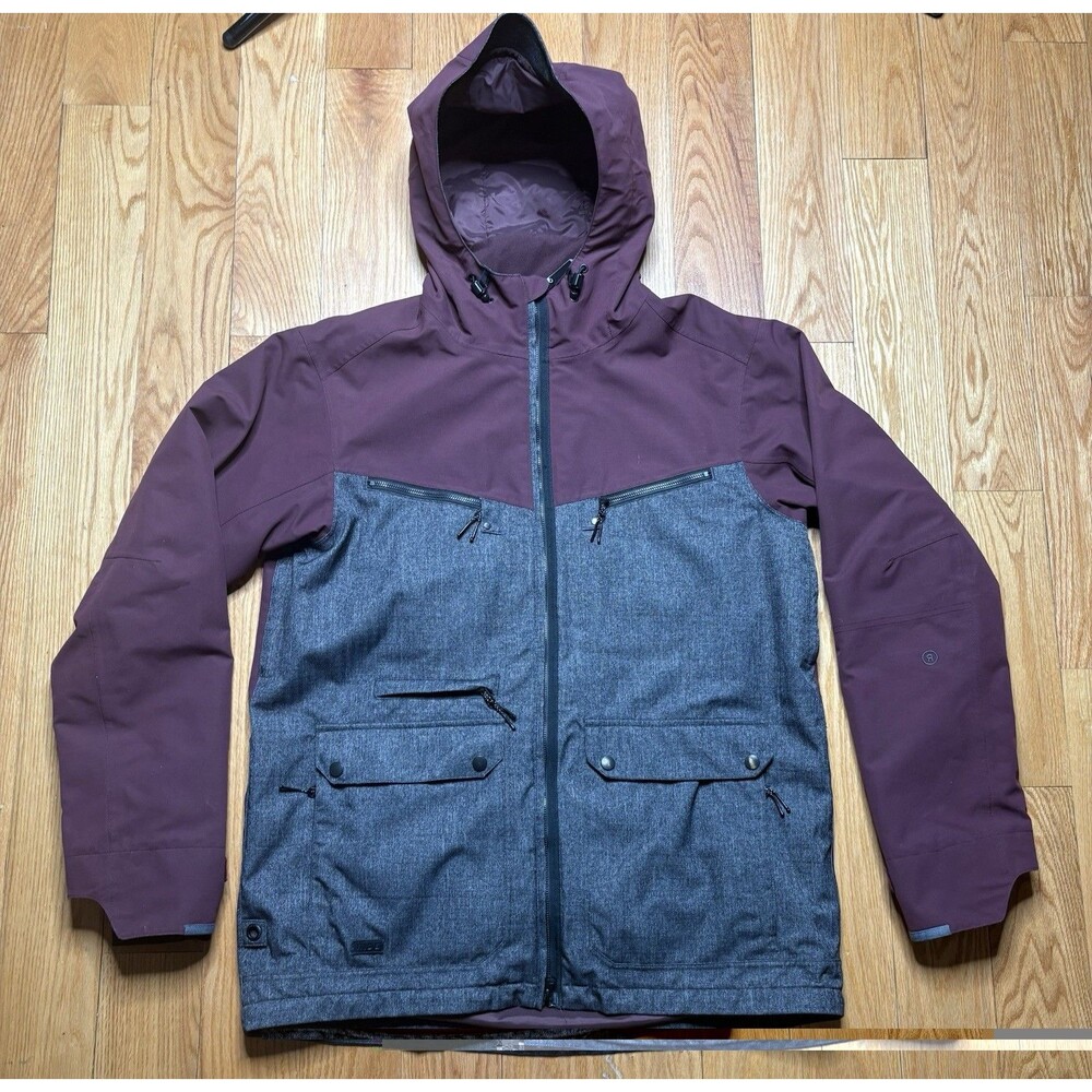 RIDE Outwear Division 15K Jacket Brown Snow Snowboarding Skiing Gray Red Large
